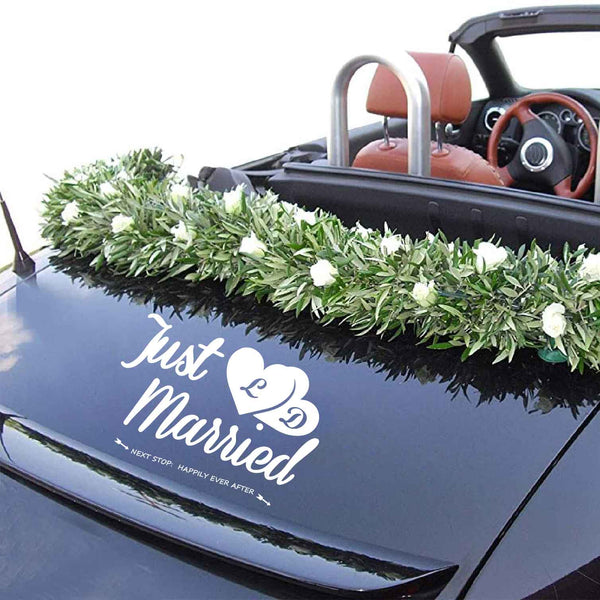 Custom Just Married Car Decal, Car Decorations For Wedding – eco-rolen