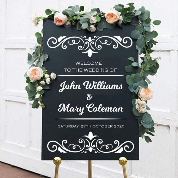Custom Name Welcome to Our Wedding Sign Decal