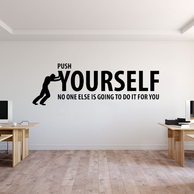 Push yourself - office quotes wall decals – eco-rolen